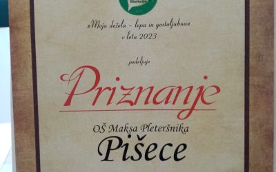 NOVO PRIZNANJE ZA ŠOLO IN KRAJ