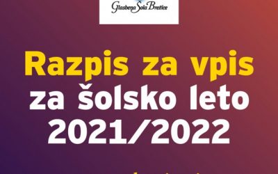 Razpis za vpis v glasbeno šolo