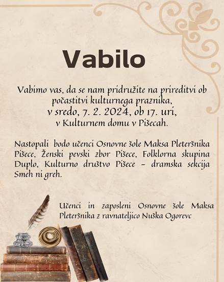 Vabilo na prireditev